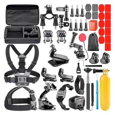 Image de Neewer 49 en 1 Kit d&#039;Accessoires d&#039;Appareil Photo d&#039;action pour GoPro 8 Hero 7 6 5 4 Session Apeman DJI OSMO Action SJ6000 DBPOWER AKASO VicTsing Rollei Lightdow Camper
