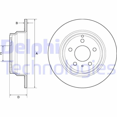 Image de DELPHI BG2842 Disque de frein 295 10 5 plein huilé non traité sans roulement roue, bague ABS VOLVO: S70, XC70 I Cross Country, V70