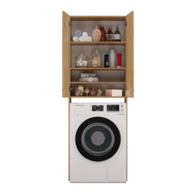 Image de 3E 3xE living.com Armoire de Salle Bain pour Machine à Laver : D: p: 30 cm, l: 64 h: 180 Chêne Artisanal
