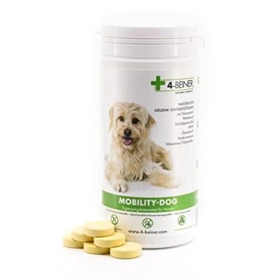 Image de 4 BEINER Mobility DOG, 120 comprimés pour les articulations de chiens, griffe du diable, MSM, chondroïtine, glucosamine, hyaluron, extrait d&#039;encens, bromélaïne, moules aux orles verts, vitamine B etc.