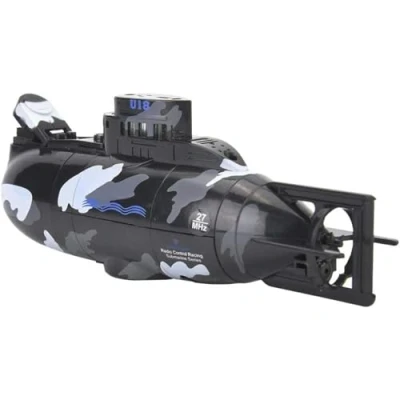 Image de Jouet sous Marin, Mini Marin à télécommande Militaire 6 canaux de Simulation pour Enfants Plus 8 Ans(Noir)