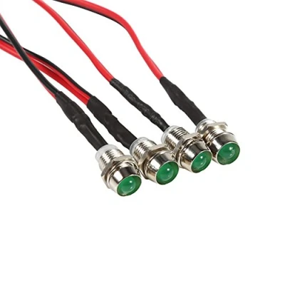 Image de EBTOOLS Elerose 4 Témoins Lumineux de Tableau Bord Panneau LED 12v 8mm pour des Voitures, Bateaux, Camions, Van(Vert)