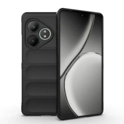 Image de EASSGU Coque pour Realme GT 6 / 6T (6.78&quot; inches) Soft TPU Silicone Anti Fall and Scratch Mobile Phone Etui Le Noir