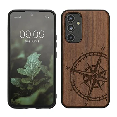 Image de kwmobile Housse Compatible avec Samsung Galaxy A54 5G Coque Étui de Protection Rigide Antichoc Cadre en TPU Brun foncé