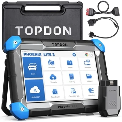 Image de TOPDON Phoenix Lite 2 Valise Diagnostic Auto Multimarque, Outil Voiture pour Tous Les Systèmes, Codage ECU, 34+ Fonctions de Service Maintenance, Contrôle Bidirectionnel, V.A.G. Guidées