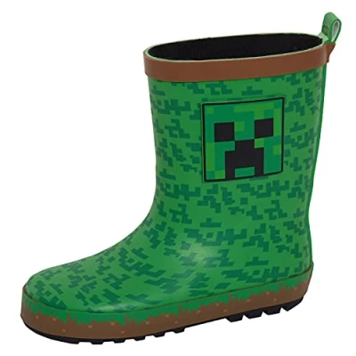Image de Minecraft Bottes de pluie en caoutchouc pour garçon, Noir , 28 EU