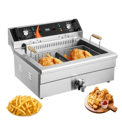 Image de VEVOR Commerciële Elektrische Friteuse 2250W 20L RVS Upgrade 200C