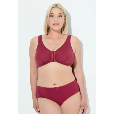 Image de Ulla Popken Bustier, Still BH, Vorderverschluss, Cup C/D E/F Bra, Rouge foncé, 90D Femmes
