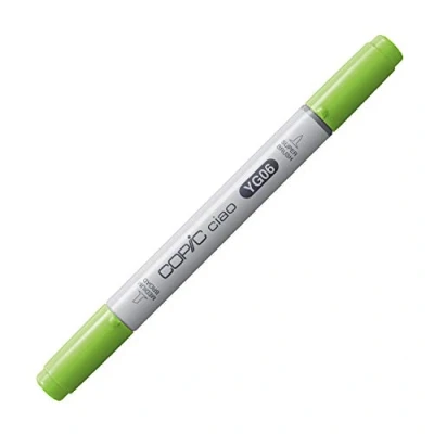 Image de COPIC Ciao YG06, Yellowish Green, Twin Marker avec une pointe moyenne et pinceau
