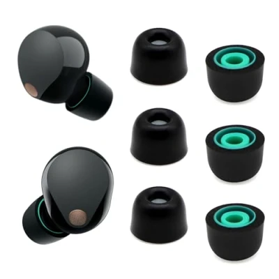 Image de Lot de 3 Paires Bouchons d&#039;oreilles en Mousse à mémoire Forme pour Sony WF 1000XM5 1000XM4 Version améliorée Taille M