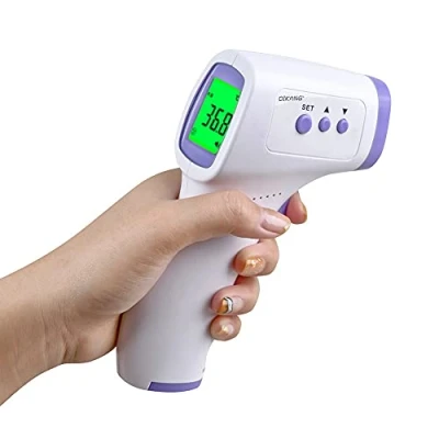 Image de Thermometre Frontal Infrarouge médicale Thermomètre sans Contact pour Adulte Enfant bébé, Affichage LCD Mode avec indicateurs colorés Option sonore, et 32 mémoires.