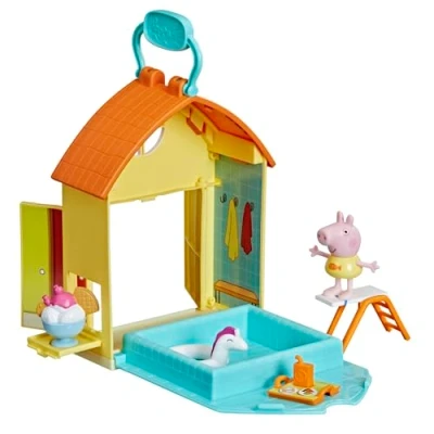 Image de Peppa Pig Peppa&#039;s Adventures Peppas Kit de Jour Piscine Jouet préscolaire Contient 1 Figurine et 4 Accessoires, Convient à partir 3 Ans