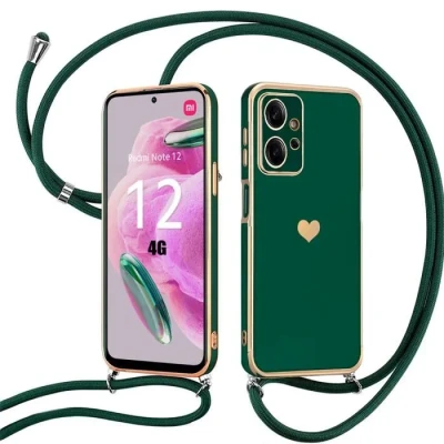 Image de Coque Xiaomi Redmi Note 12 TPU Protection Anti Rayures Cordon Vert Nuit
