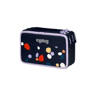 Image de ergobag Trousse Maxi 40 pièces, stylos de Couleur et feutres Lyra, Compartiment à Monnaie, règle, Ciseaux Bärnsteinhöhle Bleu foncé