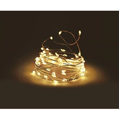 Image de Guirlande lumineuse Micro 100 LED blanc chaud 5 m fil lumineux