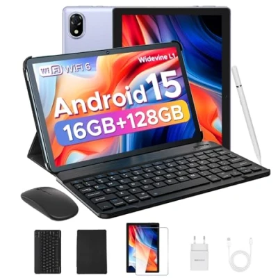 Image de DOOGEE U10 Tablette avec Clavier Android 15 [2025], 16GB RAM+128GB ROM(2TB TF) Tactile, WiFi 6 10 Pouces, 2.0 GHz, Batterie 5060mAh, BT 5.0, Caméra 8MP+5MP, Violet