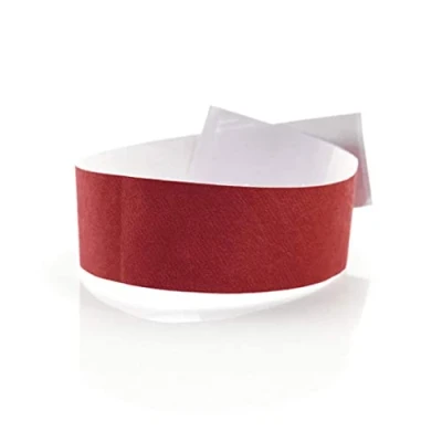 Image de Fun Fan Line 200 unités Bracelets d&#039;identification 19 mm de large en papier tyvek. contrôle numérotés. Non transférable et résistant à l&#039;eau. (Red)