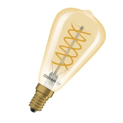 Image de OSRAM lampe LED Edison Vintage 1906 Spiral ST48, 4,8 W, E14, dorée, fil spiralé, de lecture, applique murale, intérieur rétro, salon, design