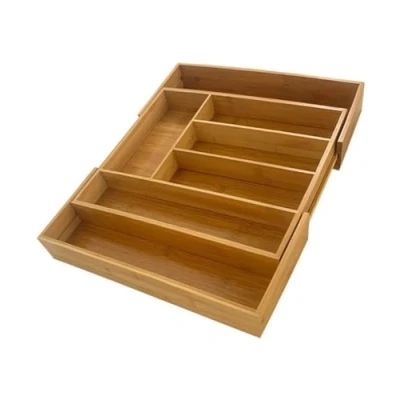 Image de Range couverts extensible en bambou 47 x 43 6,3 cm