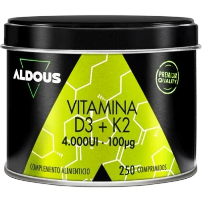 Image de Vitamine D3 et K2 2000 IU 250 comprimés 50mcg D Cholecalciferol Vitamines pour le système immunitaire les défenses Muscles, Os Améliore l&#039;absorption du calcium