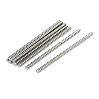 Image de sourcing map 304 en acier inoxydable entièrement tiges filetées Rod ton argent 10Pcs M6 x 150mm