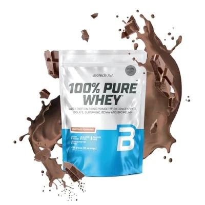 Image de BioTechUSA 100% Pure Whey Poudre de protéines avec BCAA et Glutamine sans gluten, huile palme 21g par portion, 454 g, Chocolat