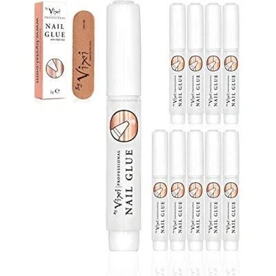Image de By Vixi 2g x10 COLLE EXTRA FORTE POUR ONGLES avec LIME De PRÉPARATION GRATUITS Adhésion et séchage instantanés, qualité professionnelle