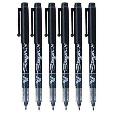 Image de Pilot SW VSP V Sign Pen Lot de 6 stylos à encre liquide et pointe en fibre moyenne 2 mm Largeur ligne 0,6
