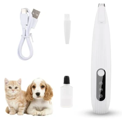 Image de Tondeuse de Pattes Chien, Beihre pour Chat Rasoir avec Lumière LED Sans Fil Chiens, Chats, Pattes, Yeux, Oreilles, Visage, Corps