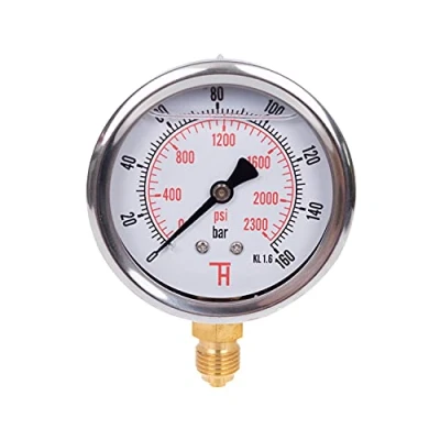 Image de THERMIS Manomètre 304G 1/4 Raccord de bas 63 mm (0 160 bar) résistant aux chocs