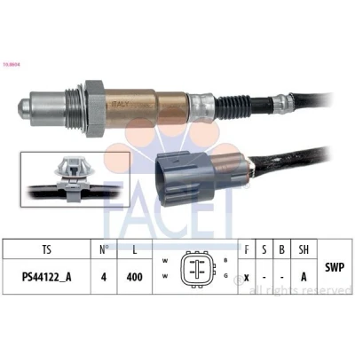 Image de FACET 10.8604 Sonde lambda avec monture chauffé, planaire, Filetage prégraissé MAZDA: CX 3