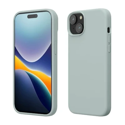 Image de kwmobile Coque pour iPhone 15 Housse de téléphone Fine en Silicone avec Surface Douce et Anti Choc Cool Mint