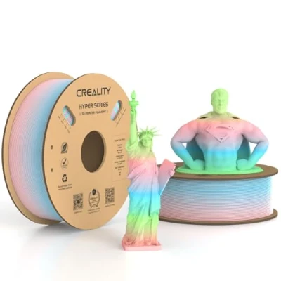 Image de Creality Lot de 2 filaments officiels Hyper PLA arc en ciel kg 1,75 mm Filament Pour imprimante 3D impression à grande vitesse 30 600 mm/s, précision dimensionnelle +/ 0,03