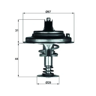 Image de MAHLE ORIGINAL TX 26 80D Thermostat d&#039;eau 80 avec joint d&#039;étanchéite MERCEDES BENZ: W124 Berline, SL Cabriolet, Classe E Berline