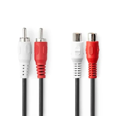 Image de Nedis CAGB24205BK20 câble audio 2 m x RCA Noir Neuf