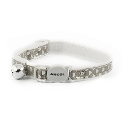 Image de Ancol Collier réfléchissant pour Chat Motif cœurs Brillant, Argent/Rouge