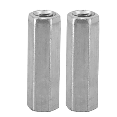 Image de M8 Écrous de Couplage Long Tige, 10Pcs Écrou Hex Coupleur Filetage Femelle Droit Droite Tige Fileté Bar Stud Studding Plaqué Zinc (M8*40)