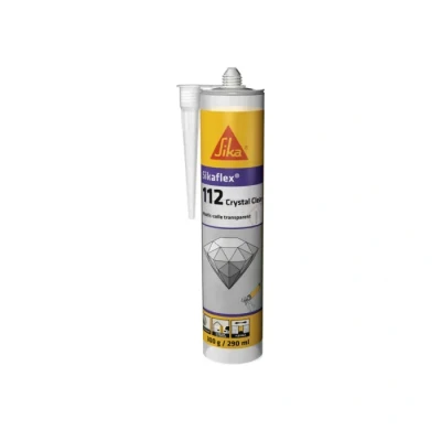 Image de Sikaflex 112 Crystal Clear, Mastic colle multi usages transparent maintien immédiat intérieur et extérieur, collage, fissure joint, 290ml