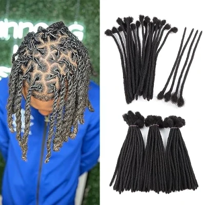 Image de Dreadlocks Cheveux Humain Crochet Extension Locks Naturel 8 Pounces 0.6cm 60 Locs Par Paquet