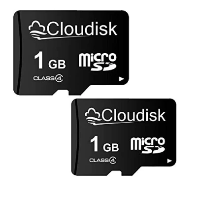 Image de Cloudisk Pack de 2 Cartes Micro SD 1 go Carte mémoire microSD Class4 avec Adaptateur (1 go)