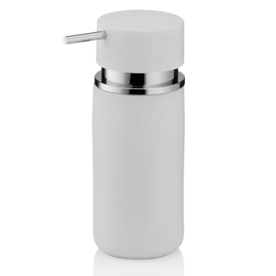 Image de Kela 20420 Distributeur de Savon Liquide Céramique/Caoutchouc Blanc 300 ml