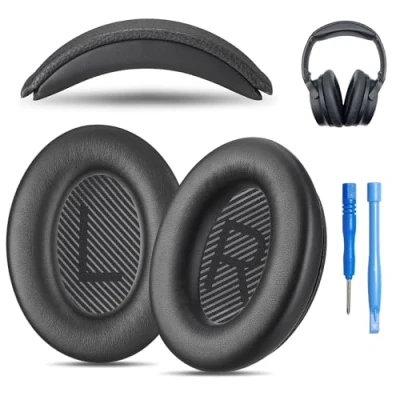 Image de Coussin de Bandeau et Oreillettes Remplacement pour Casques Bose QuietComfort 35 (QC35) II (QC35 II) (Non Compatible avec Tout Autre modèle Casque)