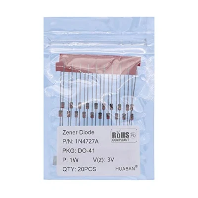 Image de HUABAN 20PCS 1N4727A 1N4727 Diode Zener de puissance planaire en silicium 1W 3V DO 41 (DO 204AL) Axial Diodes 1 Watt 3 Volt
