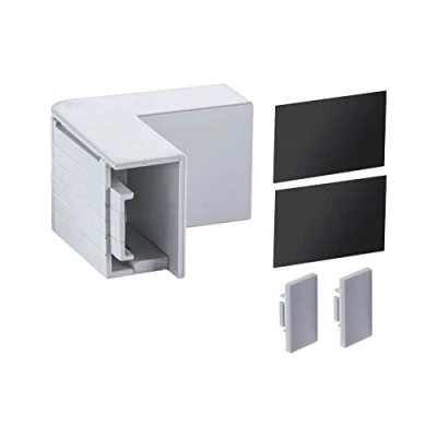 Image de Paulmann 78409 LumiTiles Accessoires Top Coin intérieur 4 cm Télescopique Protection Contre Les Projections d&#039;eau en Aluminium Système d&#039;éclairage, Gris télé, Corner Profile
