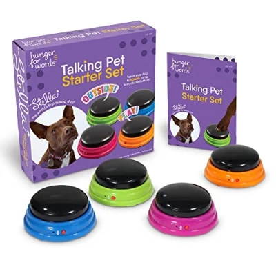 Image de Learning Resources Hunger for Words Kit de démarrage pour Chien Parlant, Boutons avec Message enregistrable Chiens, apprends à Ton Parler