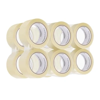 Image de Amazon Basics Lot de 12 Ruban adhésif d&#039;emballage, 48 mm ​​x 66 m, épaisseur :1.8 mil, Transparent