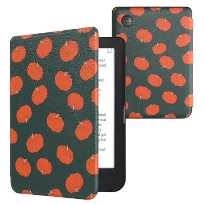 Image de kwmobile Étui Compatible avec Kobo Clara 2E Coque à Rabat magnétique Tablette eReader Similicuir Orange Vert Clair