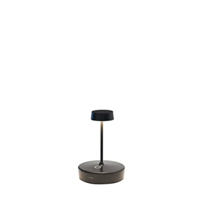 Image de Zafferano Swap Mini Lampe de Table LED sans Fil Rechargeable Tactile Dimmable d&#039;Intérieur et d&#039;Extérieur IP65 Temp. Lumière 2700K Corps en Aluminium H14,8 (Noir)