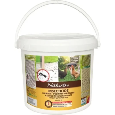 Image de NATUREN NDIATS Terre de Diatomée Anti Fourmis 1 kg Action longues durée et par simple contact Elimine fourmis, cafards poux Préventif, curatif sans odeur Insecticide d&#039;origine minérale
