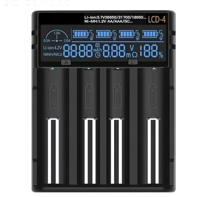 Image de Aigostar Chargeur de Piles 1,2 V 4 pièces, pour recharger des AA/AAA, Prend en Charge la Mixte, Port USB